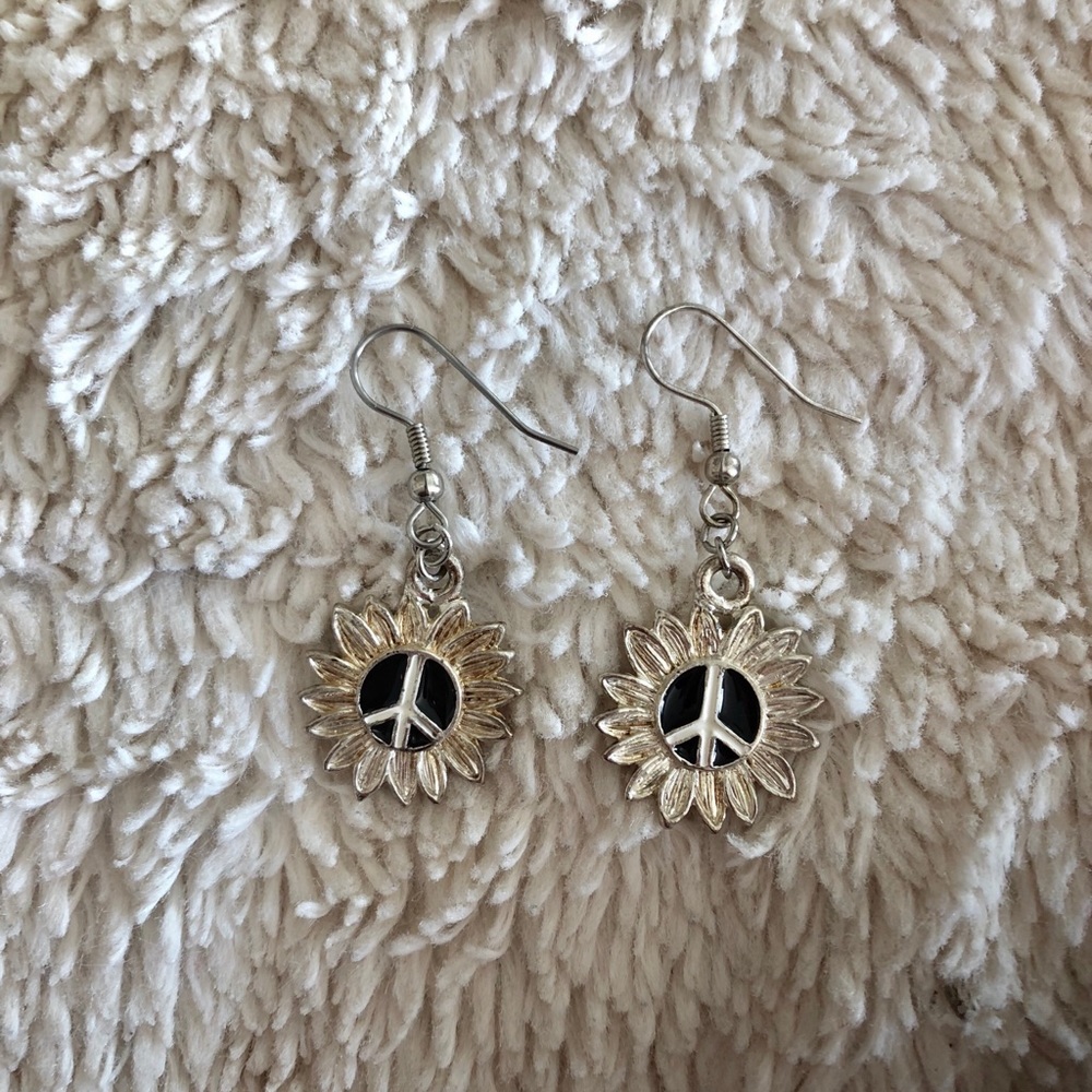 Sunflower peace earrings